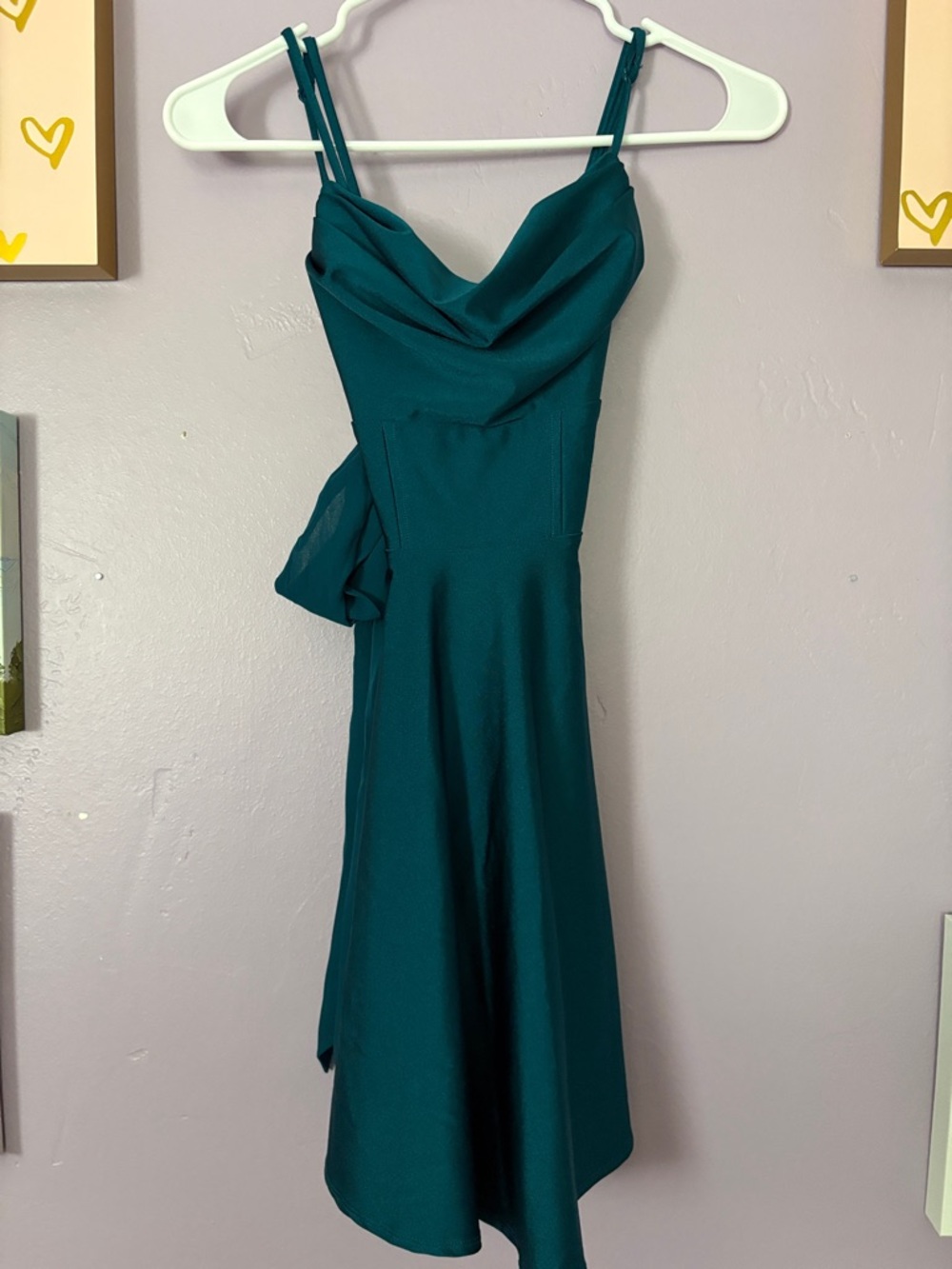 Mid Teal open back tie, dress, junior